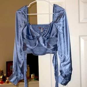 URBAN OUTFITTERS SATIN LONG SLEEVE TOP